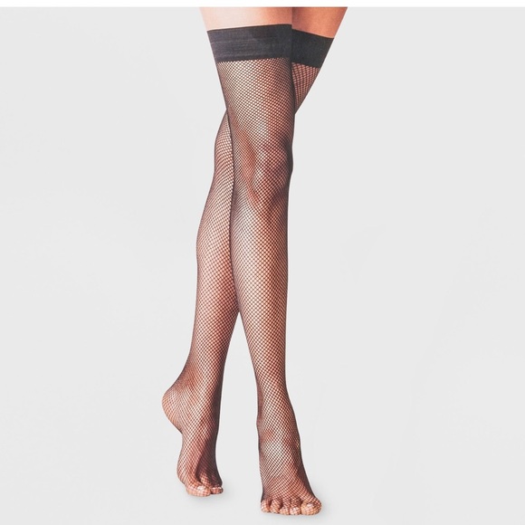 NWT Fishnet Thigh Highs - A New Day Black L/XL